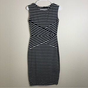 Rephyllis Body Con Striped Dress - Black & White - Small